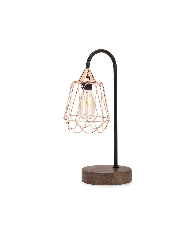 Tilton Copper and Wood Table Lamp